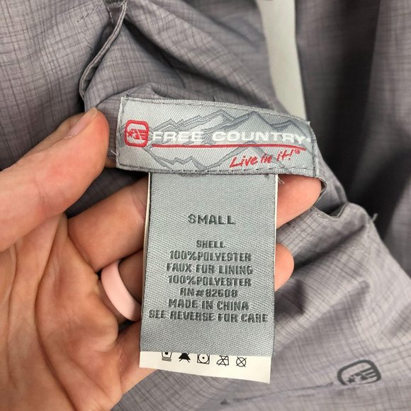 Free Country Women's Size Small Light Grey Reversible Full Zip Hooded Jacket - Picture 11 of 14